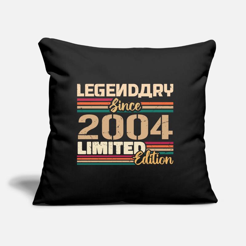 Millésime 2004 2004 Anniversaire né en 2004 Coussin et housse de 45 x 45 cm