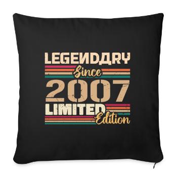 Millésime 2007 2007 Anniversaire né en 2007 - Coussin et housse de 45 x 45 cm - noir - Devant
