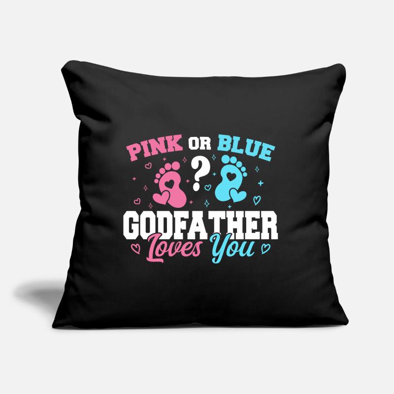Pink oder Blau Pate liebt dich - Pate Sofakissen mit Füllung 45 x 45 cm