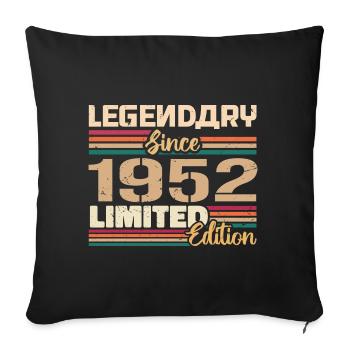 1952 Vintage 1952 Birthday Born In 1952 - Sofa pillow with filling 45cm x 45cm - black - Front