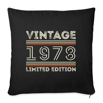 Millésime 1978 - Année 1978 Cadeau d’anniversaire 1978 - Coussin et housse de 45 x 45 cm - noir - Devant