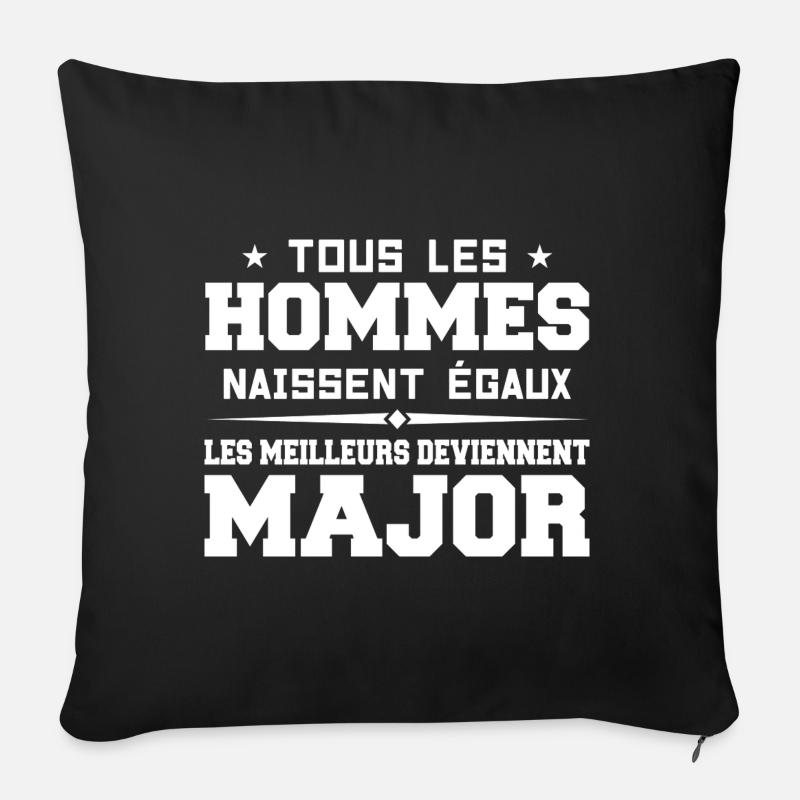 Rang Major Militärarmee Lustiges Geschenk - Sofakissen mit Füllung 45 x 45 cm - Schwarz