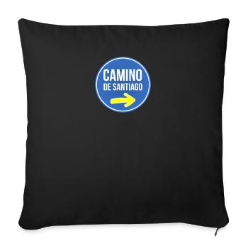Route de pèlerinage Camino Temps de pèlerinage De Santiago - Coussin et housse de 45 x 45 cm - noir - Devant