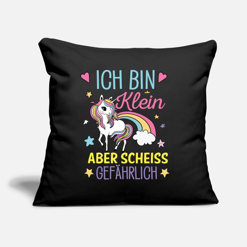 Ich bin klein aber Scheiss gefährlich! Einhorn Sofakissen mit Füllung 45 x 45 cm