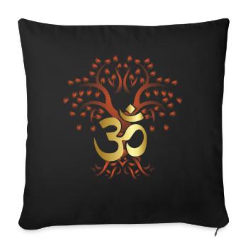 Lebensbaum , Chakras für spirituelles Yoga, Buddha - Sofakissen mit Füllung 45 x 45 cm - Schwarz - Vorne