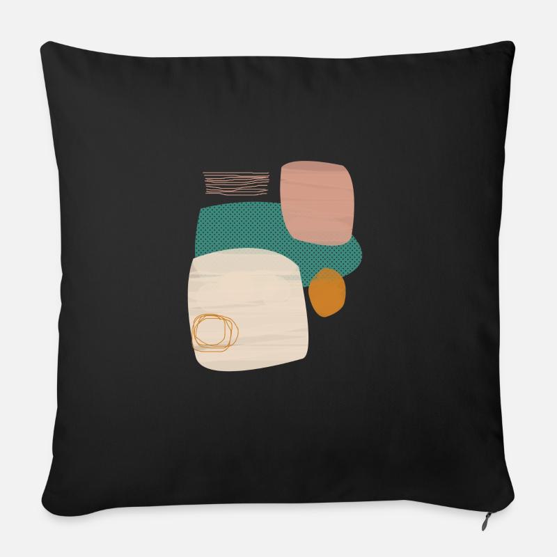 abstrakte Kunst - Sofakissen mit Füllung 45 x 45 cm - Schwarz