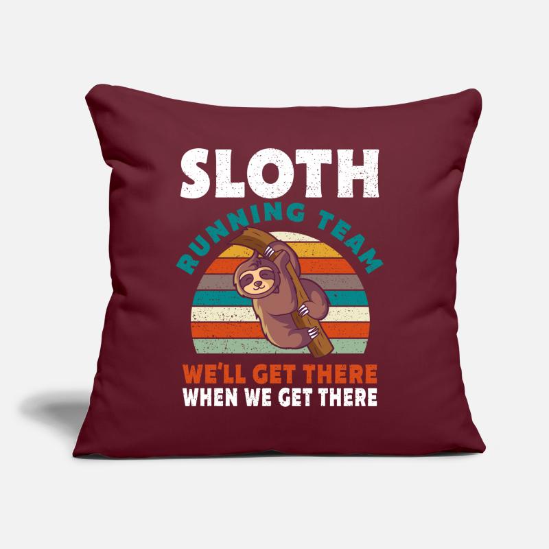 Sloth Running Team Geschenk Sofakissen mit Füllung 45 x 45 cm