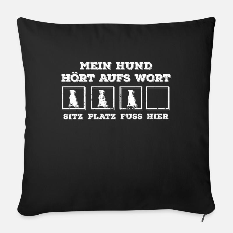 Hund folgt nicht - Sofakissen mit Füllung 45 x 45 cm - Schwarz