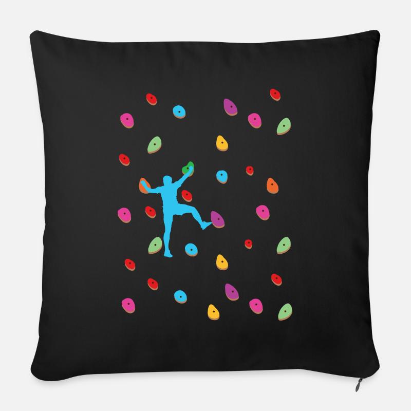 Climbing Wall Colorful Climbing Boulder Climbing Gift - Sofa pillow with filling 45cm x 45cm - black
