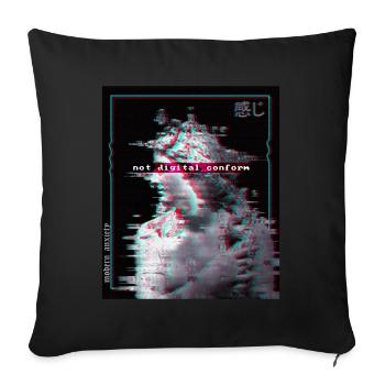Non conforme triste Vaporwave E-Boy E-Girl Glitch Art - Coussin et housse de 45 x 45 cm - noir - Devant