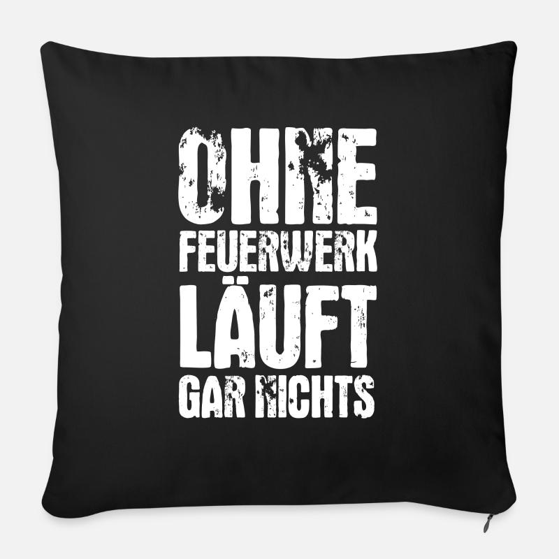 Feuerwerk Pyromane Silvester Pyro Pyrotechnik - Sofakissen mit Füllung 45 x 45 cm - Schwarz