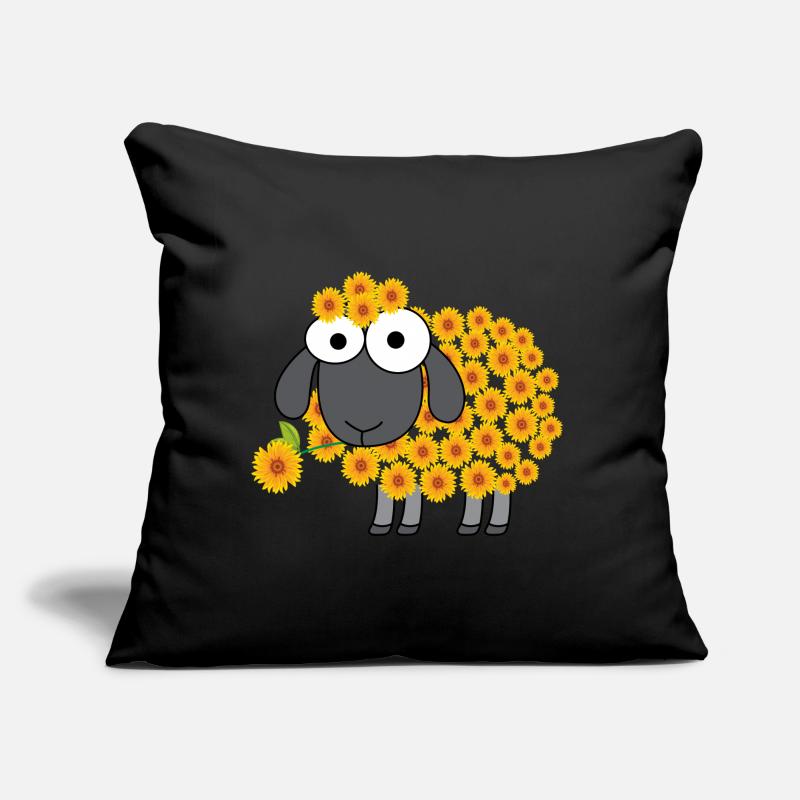 Conception de fleur de mouton pour un amoureux des moutons Coussin et housse de 45 x 45 cm