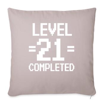 Fête du 21e anniversaire rétro niveau 21 ans - Coussin et housse de 45 x 45 cm - taupe clair - Devant