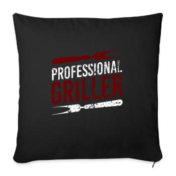 Professional griller - Sofa pillow with filling 45cm x 45cm - black - Front