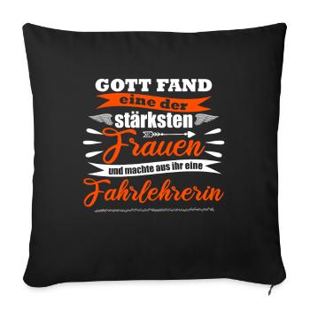 Fahrlehrerin - Sofakissen mit Füllung 45 x 45 cm - Schwarz - Vorne