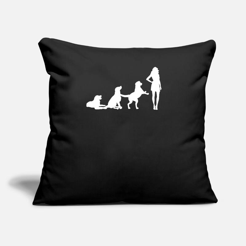 Chien Evolution chiens gâts développement humain Coussin et housse de 45 x 45 cm