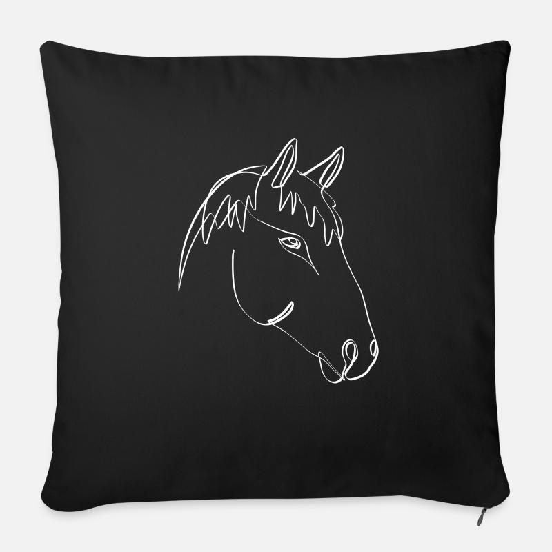 CHEVAL LIGNE ART | Chevaux de | La force des chevaux - Coussin et housse de 45 x 45 cm - noir