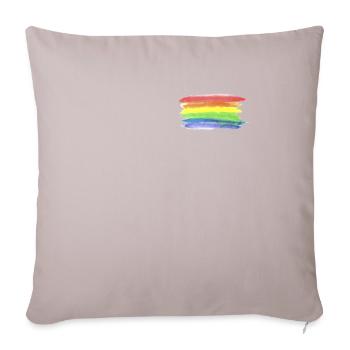 LGBT Flagge Regenbogen Fahne Pride Gay Homosexuell - Sofakissen mit Füllung 45 x 45 cm - helles Taupe - Vorne