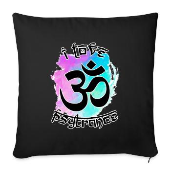 Ich liebe Psytrance Om Symbol Rave Goa Festival - Sofakissen mit Füllung 45 x 45 cm - Schwarz - Vorne