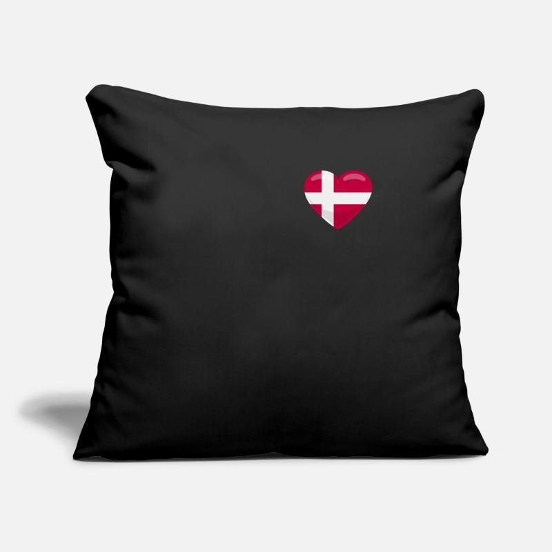 Danemark Coeur Drapeau danois Danmark Denmark Coussin et housse de 45 x 45 cm