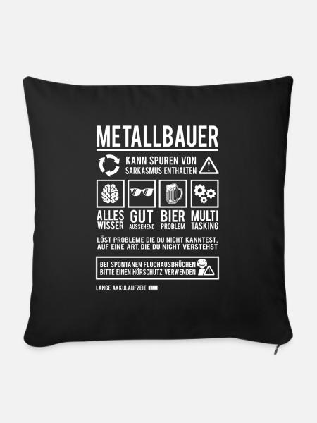 Metallbauer Handwerker Metallbau Schweißer - Sofakissen mit Füllung 45 x 45 cm - Schwarz
