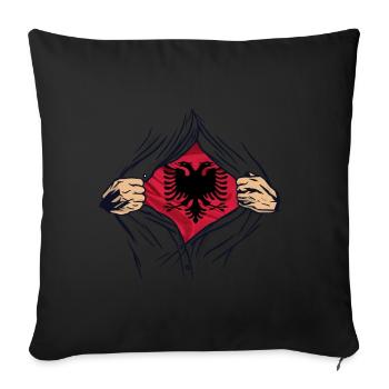 Superheld Albaner - Sofakissen mit Füllung 45 x 45 cm - Schwarz - Vorne