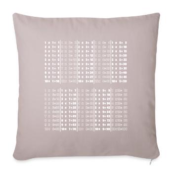 Tables de multiplication - Coussin et housse de 45 x 45 cm - taupe clair - Devant