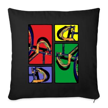 Comic Strips Road Bike Keirin - Cycling - Sofa pillow with filling 45cm x 45cm - black - Front