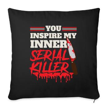 Cinéma Films d’horreur Serial Killer Film d’horreur - Coussin et housse de 45 x 45 cm - noir - Devant