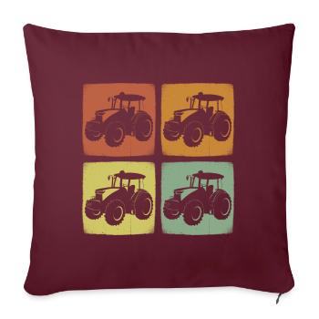 Tracteur agricole vintage Retro Farmer - Coussin et housse de 45 x 45 cm - bordeaux - Devant