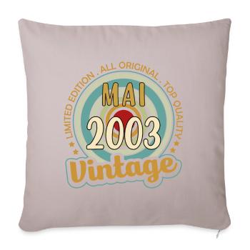 Vintage Flourish Cadeau Anniversaire Mai 2003 - Coussin et housse de 45 x 45 cm - taupe clair - Devant