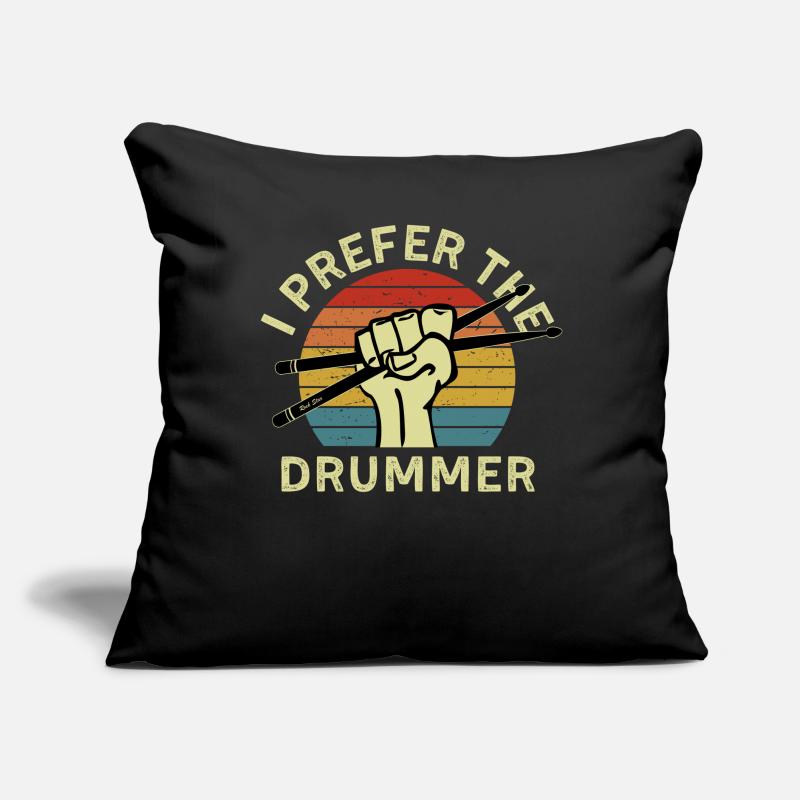 Je préfère le batteur Funny Drum Player Drumming Coussin et housse de 45 x 45 cm