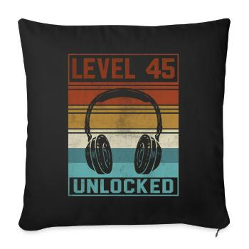 Gamer 45th Birthday Gamer - Sofa pillow with filling 45cm x 45cm - black - Front