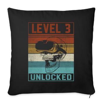 Boy 3rd Birthday Gamer - Sofakissen mit Füllung 45 x 45 cm - Schwarz - Vorne