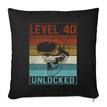 Joueur du 40e anniversaire - Coussin et housse de 45 x 45 cm - noir - Devant