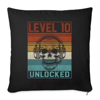 Gamer 10th Birthday - Sofa pillow with filling 45cm x 45cm - black - Front
