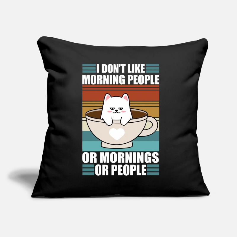Sarcastic Kitty Coffee Moody Lazy Cat Sofakissen mit Füllung 45 x 45 cm