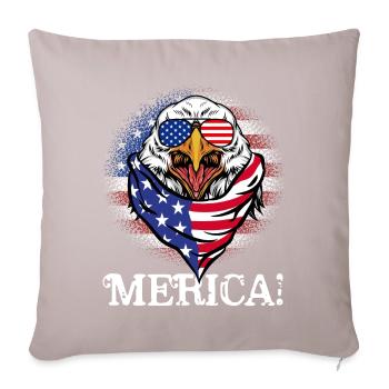 Patriotischer Adler Merica 4. Juli - Sofakissen mit Füllung 45 x 45 cm - helles Taupe - Vorne