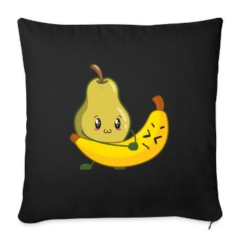 First aid pun fruit paramedic - Sofa pillow with filling 45cm x 45cm - black - Front