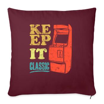 Keep It Classic - Retro 90er Arcade-Spiele - Sofakissen mit Füllung 45 x 45 cm - Burgunderrot - Vorne