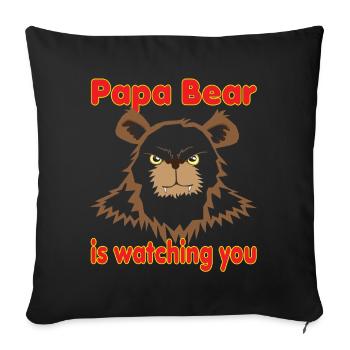 Papa Bear vous regarde - Coussin et housse de 45 x 45 cm - noir - Devant