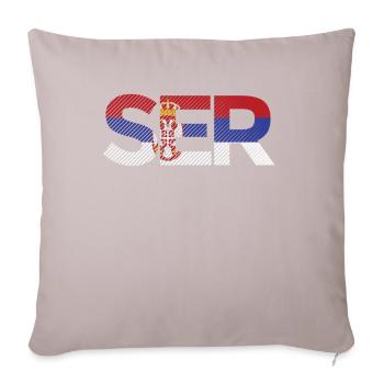 Serbie Drapeau Srbija Couleurs serbes Yougoslavie - Coussin et housse de 45 x 45 cm - taupe clair - Devant