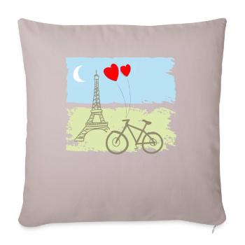 Paris Tour Eiffel France Baguette Ville Amour - Coussin et housse de 45 x 45 cm - taupe clair - Devant