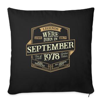 Homme d'anniversaire de septembre 1978 - Coussin et housse de 45 x 45 cm - noir - Devant