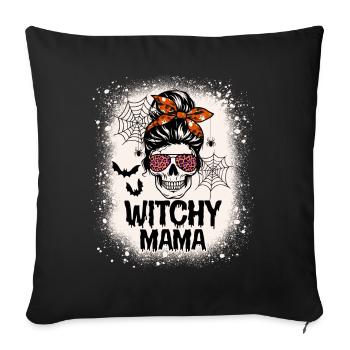 Funny Skull Witchy Mama Halloween - Sofakissen mit Füllung 45 x 45 cm - Schwarz - Vorne