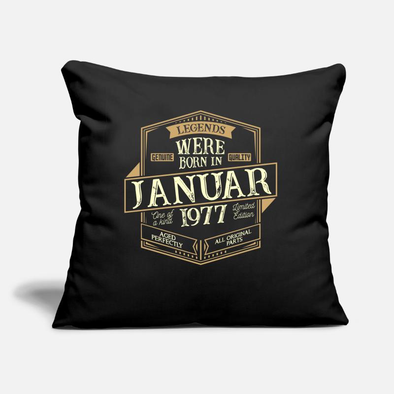 Januar 1977 Geburtstag Mann Sofakissen mit Füllung 45 x 45 cm
