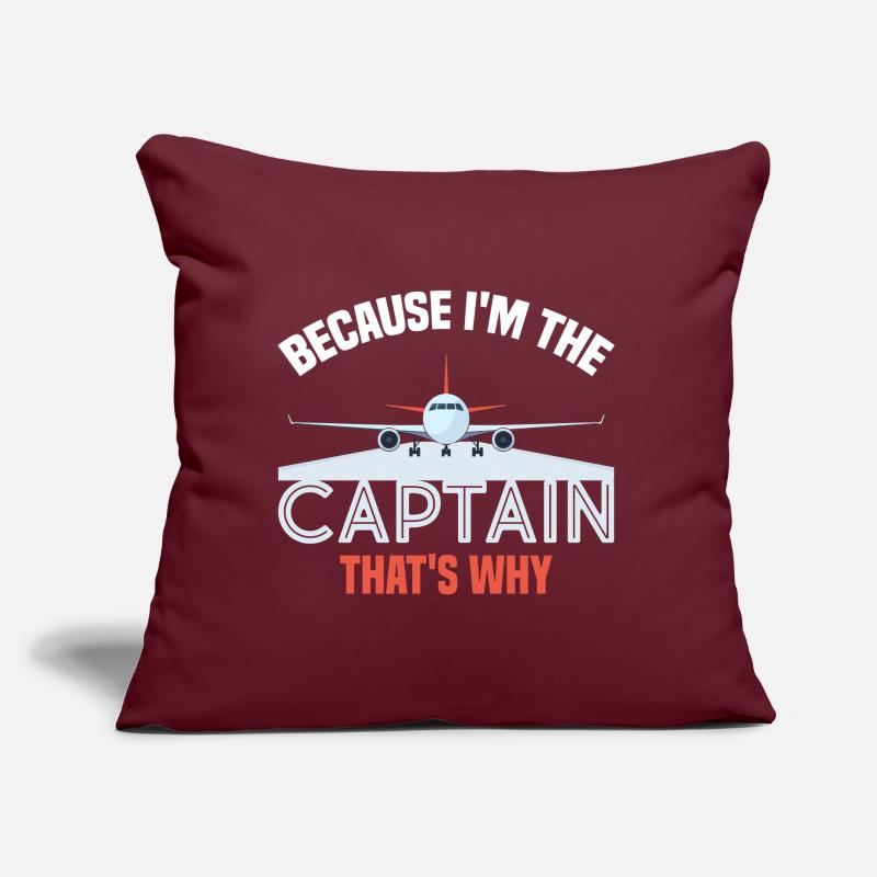 Parce que je suis le commandant de bord Pilot Flight Captain Flyer Coussin et housse de 45 x 45 cm