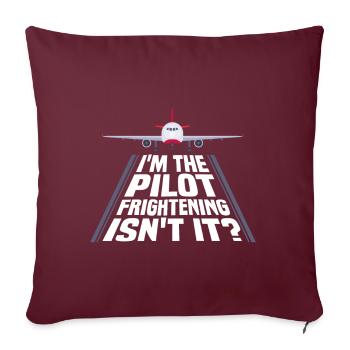 Ich Bin Pilot - Flugkaptiän Passagierflugzeug - Sofakissen mit Füllung 45 x 45 cm - Burgunderrot - Vorne
