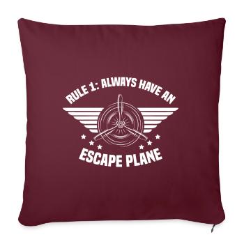 Pilote de ligne Capitaine d’avion d’évacuation Pilote - Coussin et housse de 45 x 45 cm - bordeaux - Devant