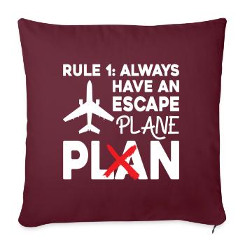 Pilote de ligne Pun Escape Pilote d’avion - Coussin et housse de 45 x 45 cm - bordeaux - Devant
